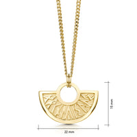 Runic Small Pendant Necklace in 9ct Yellow Gold by Sheila Fleet Jewellery