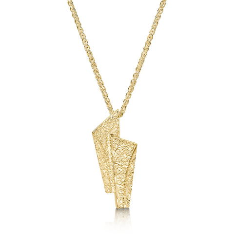 Standing Stones Duo Pendant in 9ct Yellow Gold by Sheila Fleet Jewellery