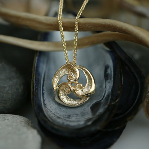 Breckon Pendant Necklace in 9ct Yellow Gold by Sheila Fleet Jewellery