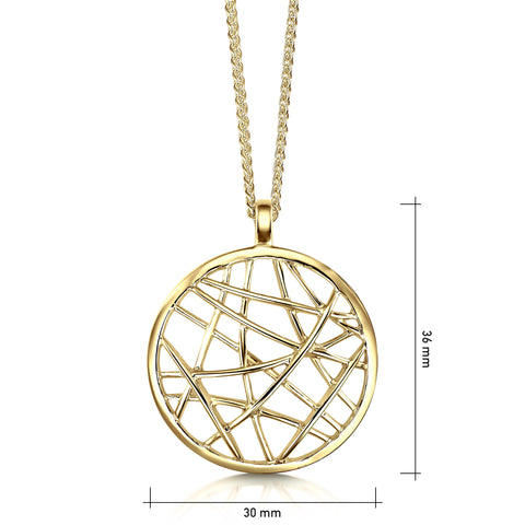 Creel Single-Sided Pendant Necklace in 9ct Yellow Gold by Sheila Fleet Jewellery