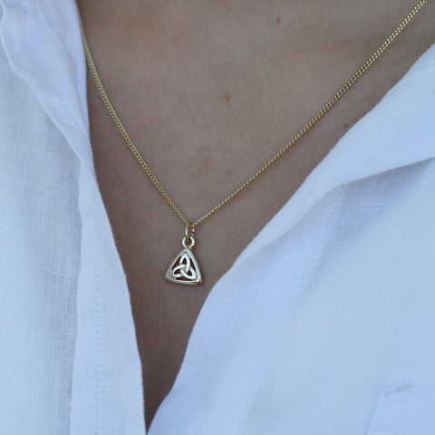 Book of Kells Trinity Knot Small Pendant in 9ct Yellow Gold by Sheila Fleet Jewellery