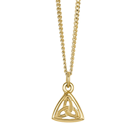 Book of Kells Trinity Knot Small Pendant in 9ct Yellow Gold