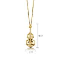 Fiddle Pendant in 9ct Yellow Gold by Sheila Fleet Jewellery