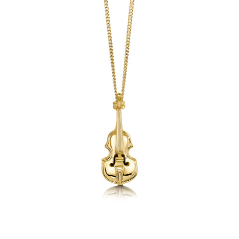 Fiddle Pendant in 9ct Yellow Gold by Sheila Fleet Jewellery