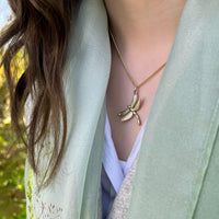 Dragonfly Dress Pendant Necklace in 9ct Yellow Gold by Sheila Fleet Jewellery