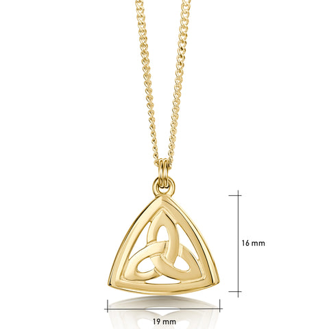 Book of Kells Trinity Knot Pendant in 9ct Yellow Gold by Sheila Fleet