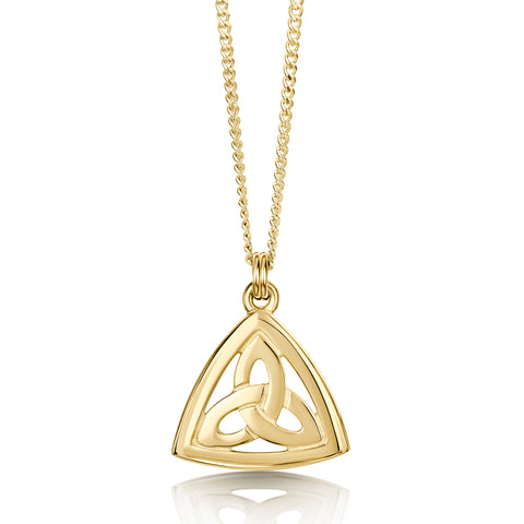 Book of Kells Trinity Knot Pendant in 9ct Yellow Gold by Sheila Fleet