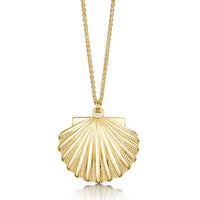 Scallop Large Pendant in 9ct Yellow Gold by Sheila Fleet Jewellery