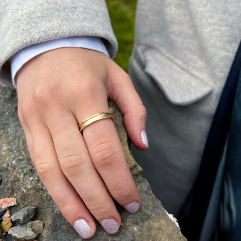 Halo Ring in 9ct Yellow Gold by Sheila Fleet Jewellery