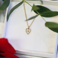 Secret Hearts Ruby Pendant Necklace in 9ct Yellow Gold by Sheila Fleet Jewellery