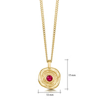 Lunar Ruby Small Pendant in 9ct Yellow Gold by Sheila Fleet Jewellery