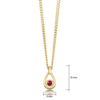 Arctic Stream Ruby Petite Droplet Pendant in 9ct Yellow Gold by Sheila Fleet Jewellery