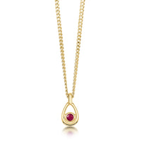 Arctic Stream Ruby Petite Droplet Pendant in 9ct Yellow Gold by Sheila Fleet Jewellery