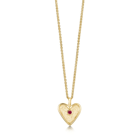 Secret Hearts Ruby Dress Pendant in 9ct Yellow Gold