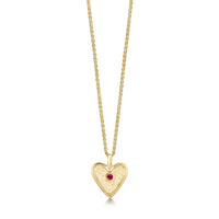 Secret Hearts Ruby Dress Pendant in 9ct Yellow Gold