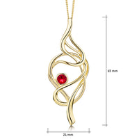 Tidal 9ct Yellow Gold Ruby Occasion Pendant by Sheila Fleet Jewellery