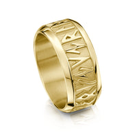 Runic Dress Ring in 9ct Yellow Gold by Sheila Fleet Jewellery