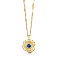 Lunar Sapphire Small Pendant in 9ct Yellow Gold by Sheila Fleet Jewellery