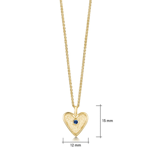 Secret Hearts Sapphire Dress Pendant in Silver & 9ct Yellow Gold by Sheila Fleet Jewellery