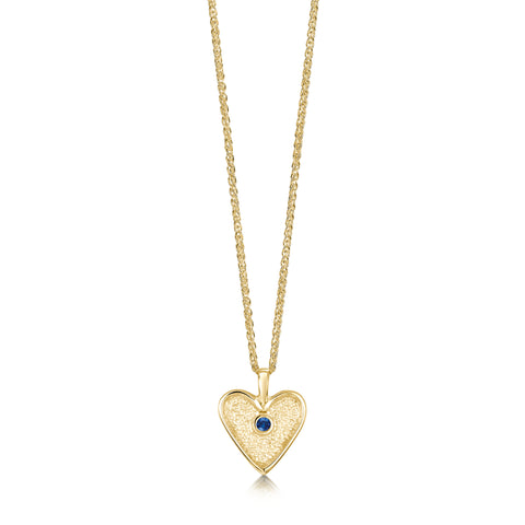 Secret Hearts Sapphire Dress Pendant in Silver & 9ct Yellow Gold by Sheila Fleet Jewellery