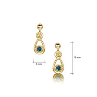 London Blue Topaz Droplet Earrings in 9ct Yellow Gold by Sheila Fleet Jewellery