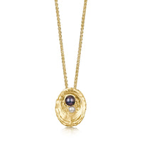 Limpet Medium Pendant with Black & Peach Pearls in 9ct Yellow Gold by Sheila Fleet Jewellery
