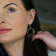 Tidal 3-part Hoop Earrings in 9ct Yellow, White & Rose Gold by Sheila Fleet Jewellery