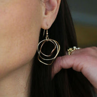 Tidal 3-part Hoop Earrings in 9ct Yellow, White & Rose Gold by Sheila Fleet Jewellery