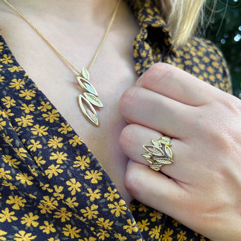 Seasons All Gold Ring in 9ct Yellow Gold by Sheila Fleet Jewellery