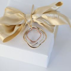 Tidal 3-part Pendant in 9ct Yellow, White & Rose Gold by Sheila Fleet Jewellery