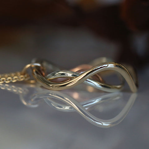 Tidal 3-part Pendant in 9ct Yellow, White & Rose Gold by Sheila Fleet Jewellery