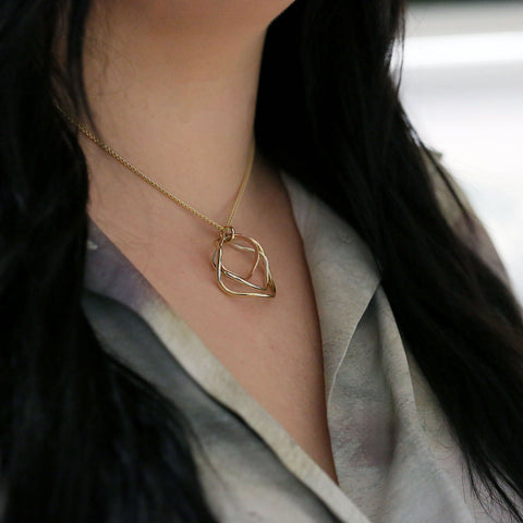 Tidal 3-part Pendant in 9ct Yellow, White & Rose Gold by Sheila Fleet Jewellery