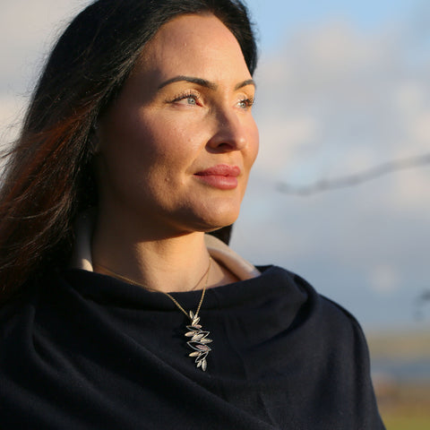 Seasons Dress Pendant Necklace in 9ct Yellow, White & Rose Gold by Sheila Fleet Jewellery