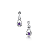Amethyst Droplet Earrings in Sterling Silver by Sheila Fleet Jewellery