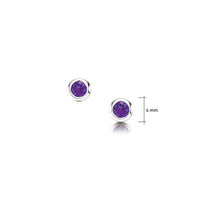 Small Amethyst Solitaire Stud Earrings in Sterling Silver by Sheila Fleet Jewellery