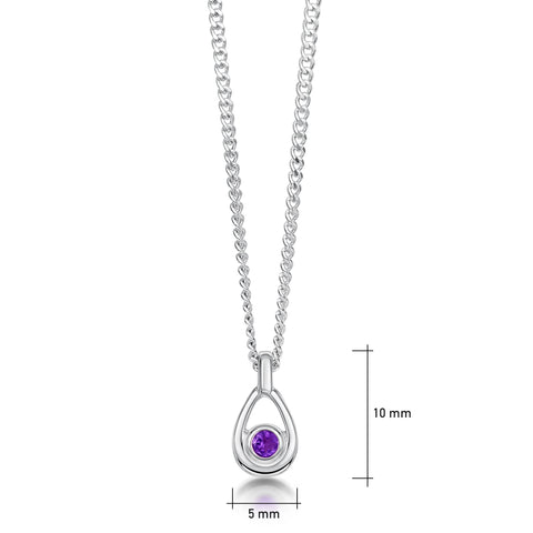 Arctic Stream Amethyst Petite Droplet Pendant by Sheila Fleet Jewellery