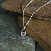 Arctic Stream Amethyst Petite Droplet Pendant by Sheila Fleet Jewellery