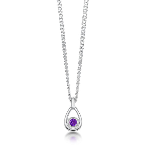 Arctic Stream Amethyst Petite Droplet Pendant by Sheila Fleet Jewellery