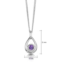 Amethyst Birthstone Droplet Pendant in Sterling Silver by Sheila Fleet Jewellery