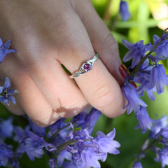Celtic Twist 4mm Amethyst Solitaire Ring in Sterling Silver by Sheila Fleet Jewellery