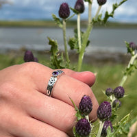 Celtic Knotwork Amethyst Ring in Sterling Silver by Sheila Fleet Jewellery