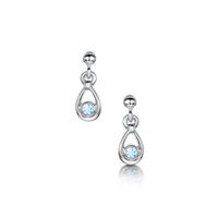 Aquamarine Droplet Earrings in Sterling Silver by Sheila Fleet Jewellery