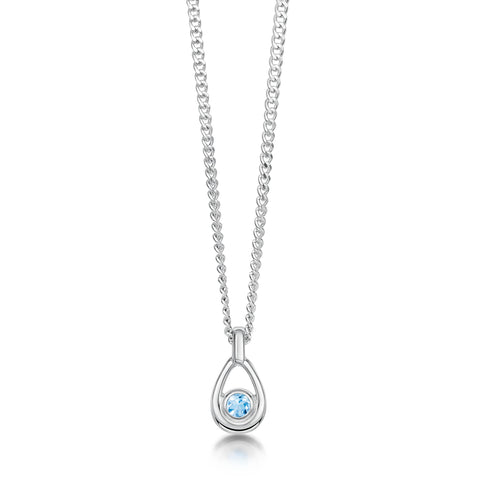 Aquamarine Birthstone Petite Droplet Pendant by Sheila Fleet Jewellery