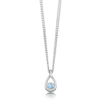 Aquamarine Birthstone Petite Droplet Pendant by Sheila Fleet Jewellery