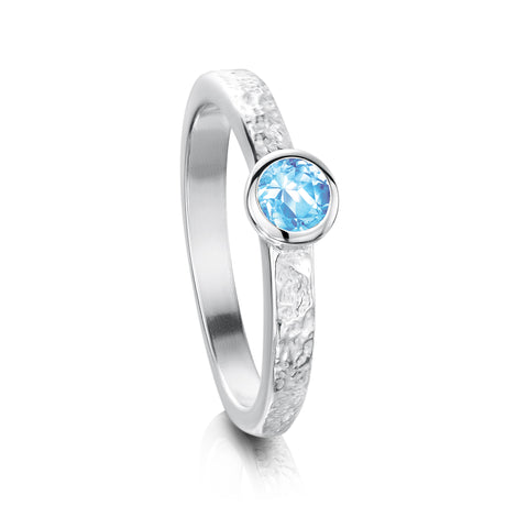 Matrix Aquamarine Ring in Sterling Silver by Sheila Fleet Jewellery