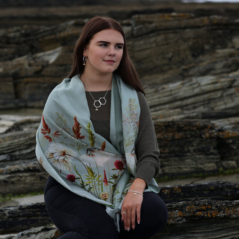 Honeycomb Large 2-link Necklace with 9ct Yellow Gold Bee by Sheila Fleet Jewellery