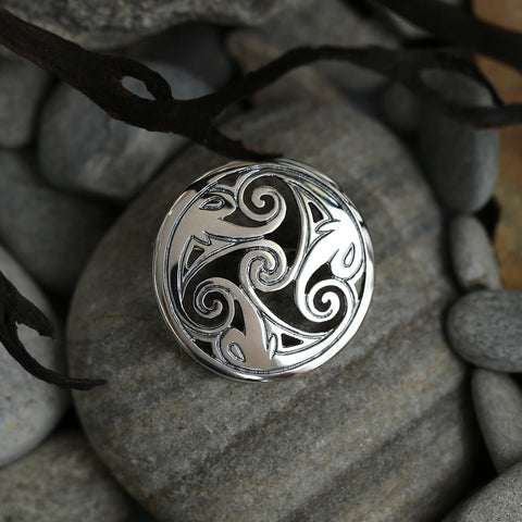 Birsay Disc Brooch in Sterling Silver by Sheila Fleet Jewellery