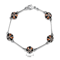 Kirkwall Ba' 5-link Brown CZ Bracelet in Light Tan Enamel by Sheila Fleet Jewellery