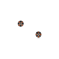 Kirkwall Ba' Brown CZ Small Stud Earrings in Light Tan Enamel by Sheila Fleet Jewellery