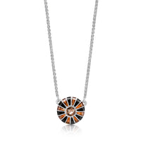 Kirkwall Ba' Brown CZ Dress Necklace in Light Tan Enamel by Sheila Fleet Jewellery